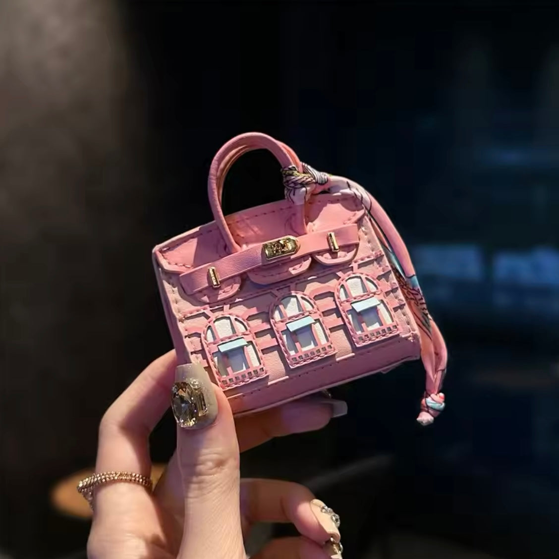 Mini Luxury Handbag AirPods/Earphones Case (Birkin Windows inspired)