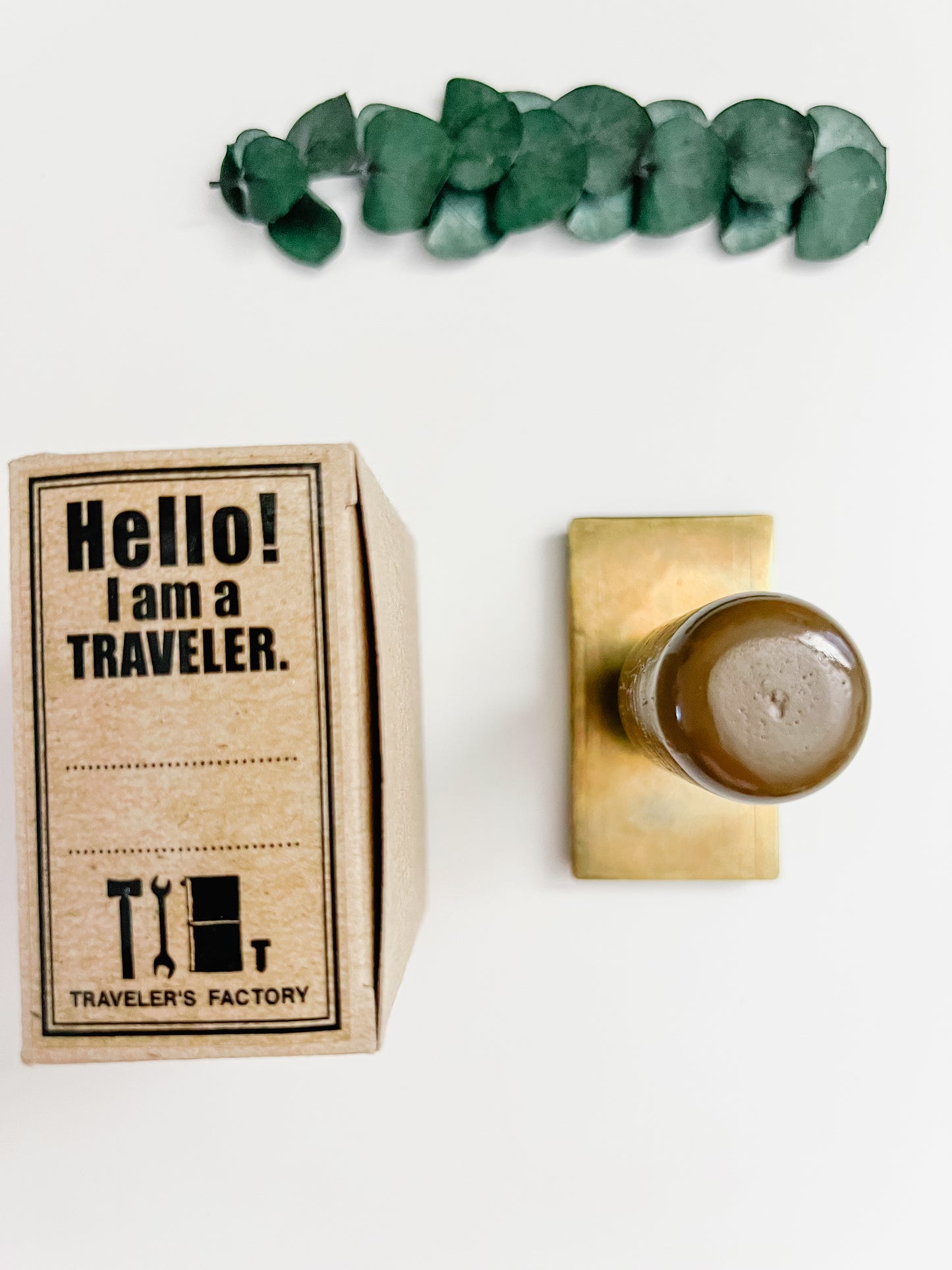 Traveler's Factory TFA Brass Stamp "Hello! I am a Traveler"