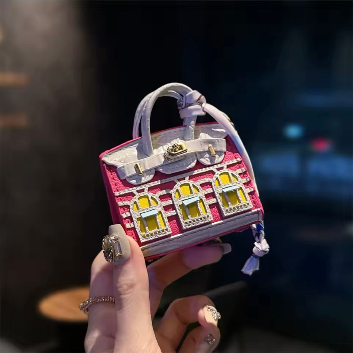 Mini Luxury Handbag AirPods/Earphones Case (Birkin Windows inspired)