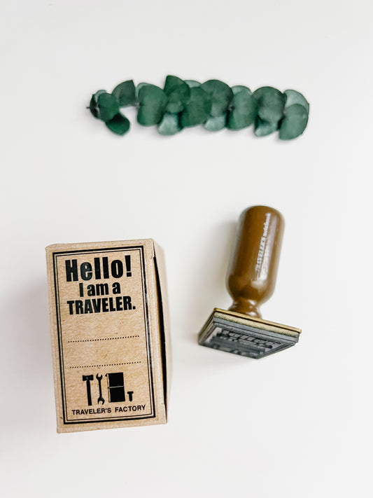 Traveler's Factory TFA Brass Stamp "Hello! I am a Traveler"