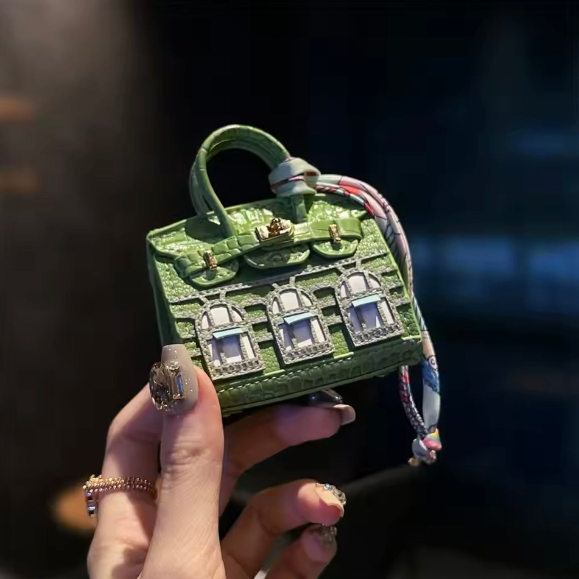 Mini Luxury Handbag AirPods/Earphones Case (Birkin Windows inspired)