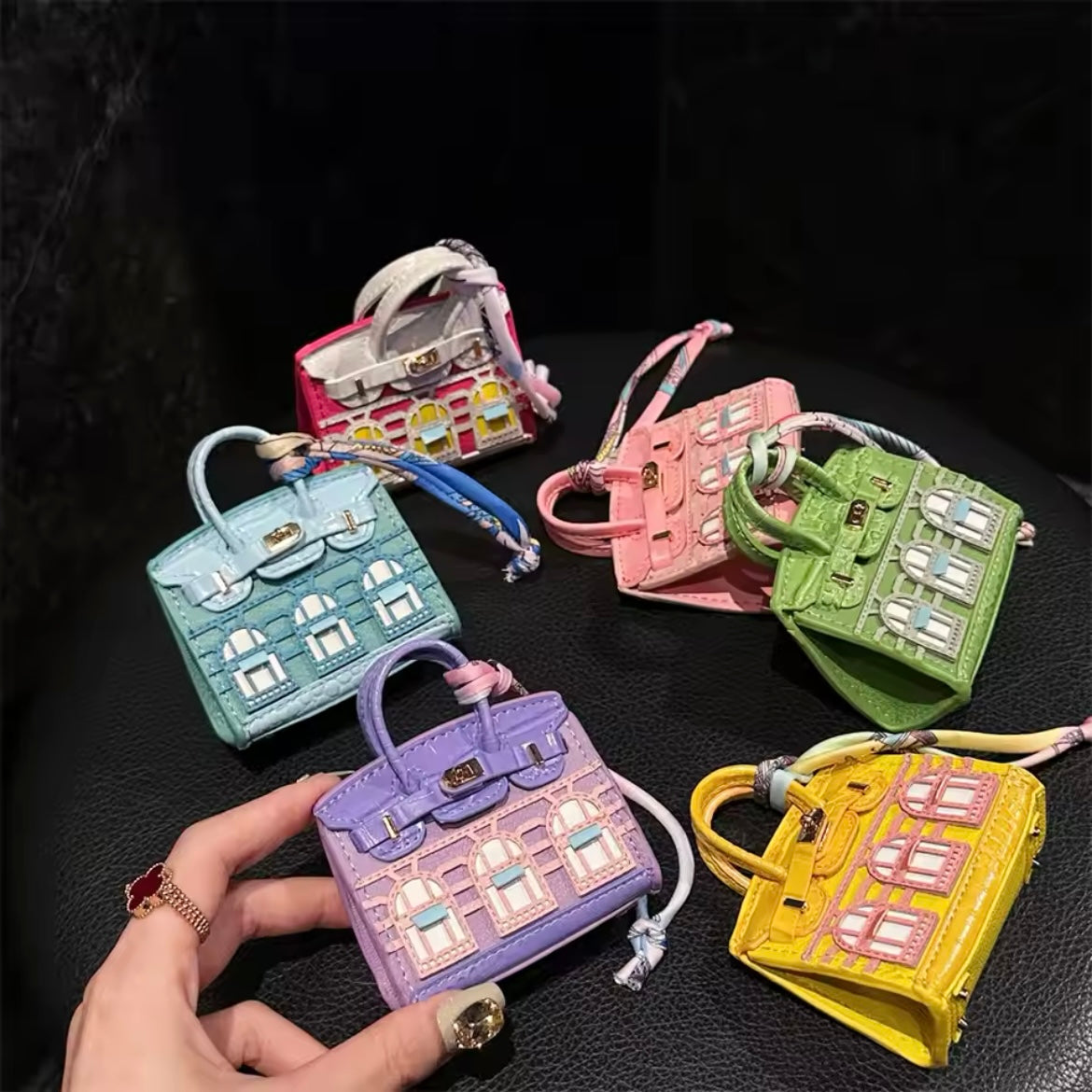 Mini Luxury Handbag AirPods/Earphones Case (Birkin Windows inspired)