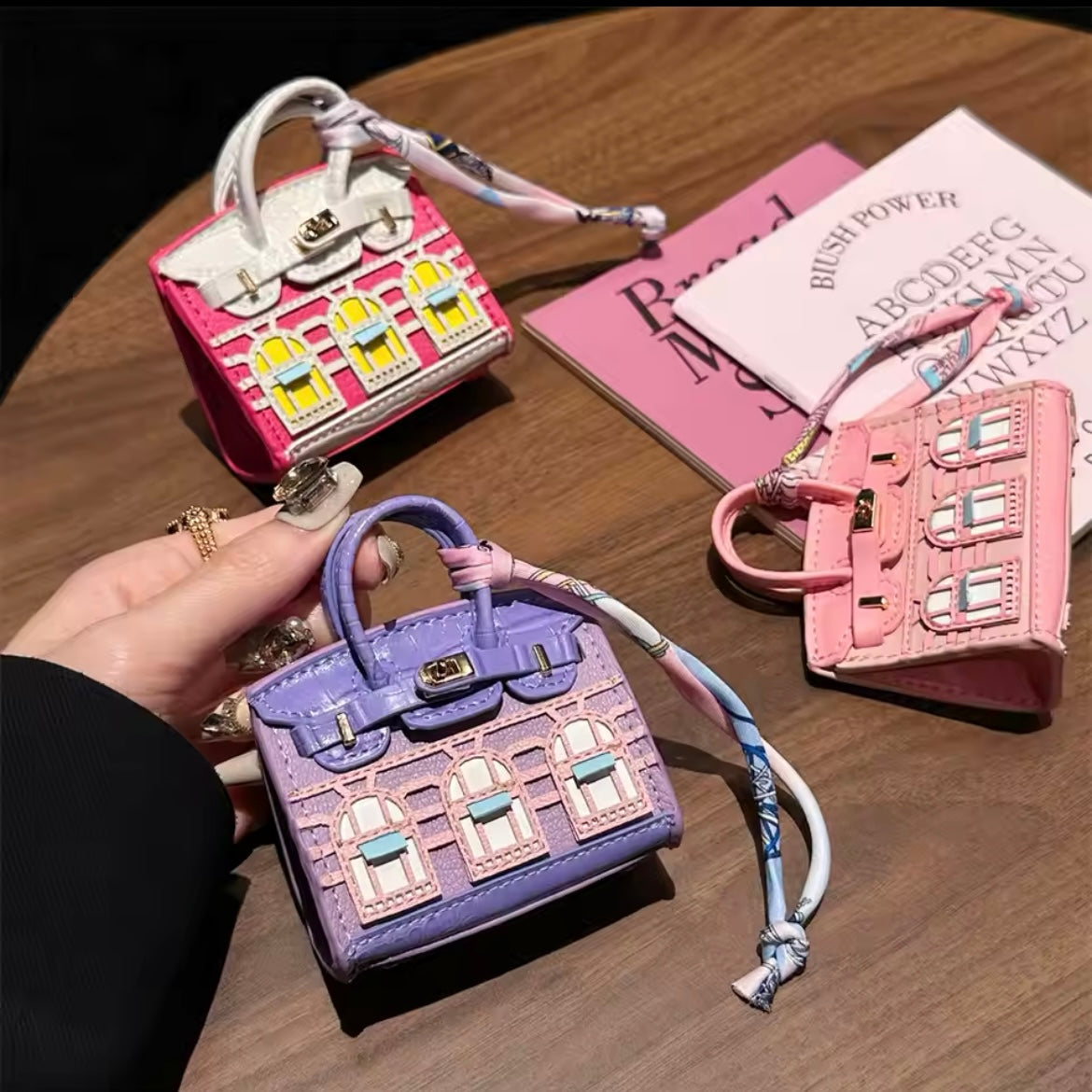 Mini Luxury Handbag AirPods/Earphones Case (Birkin Windows inspired)