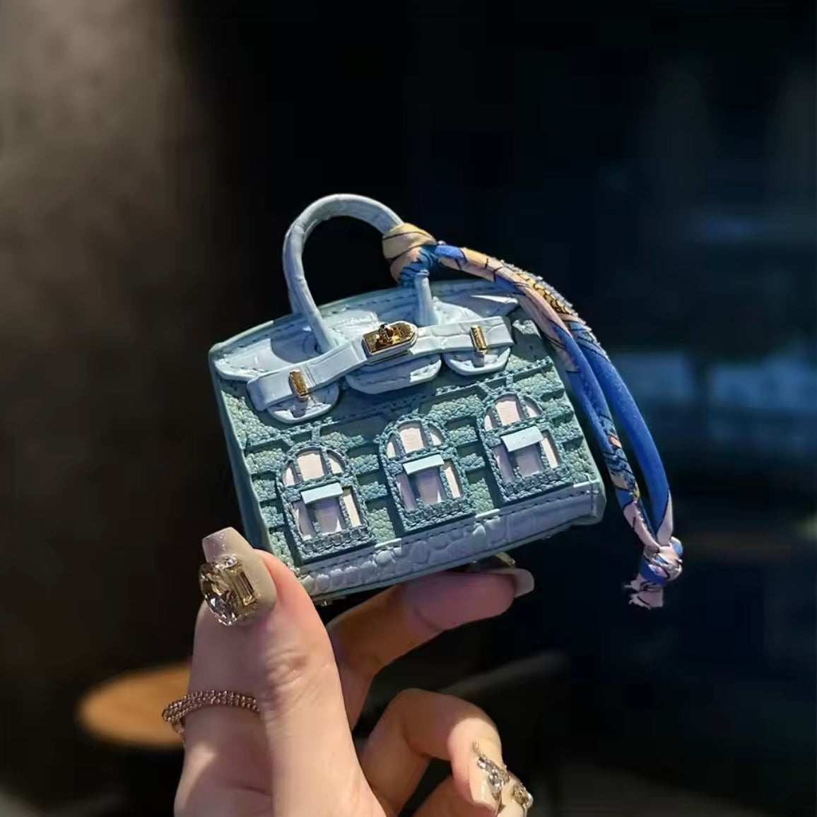 Mini Luxury Handbag AirPods/Earphones Case (Birkin Windows inspired)
