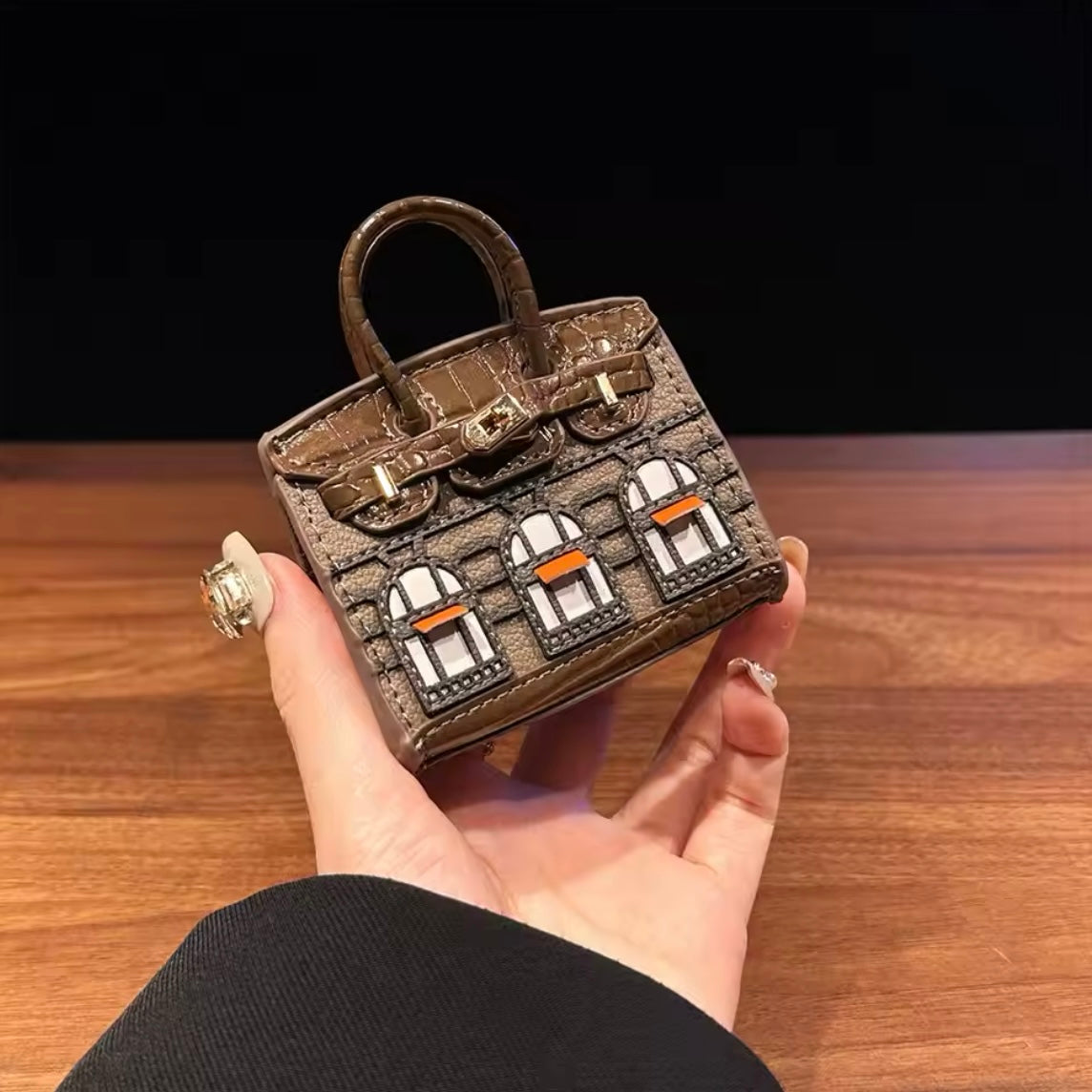 Mini Luxury Handbag AirPods/Earphones Case (Birkin Windows inspired)