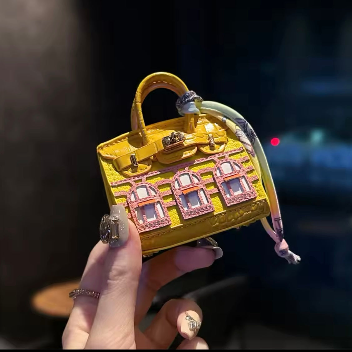 Mini Luxury Handbag AirPods/Earphones Case (Birkin Windows inspired)