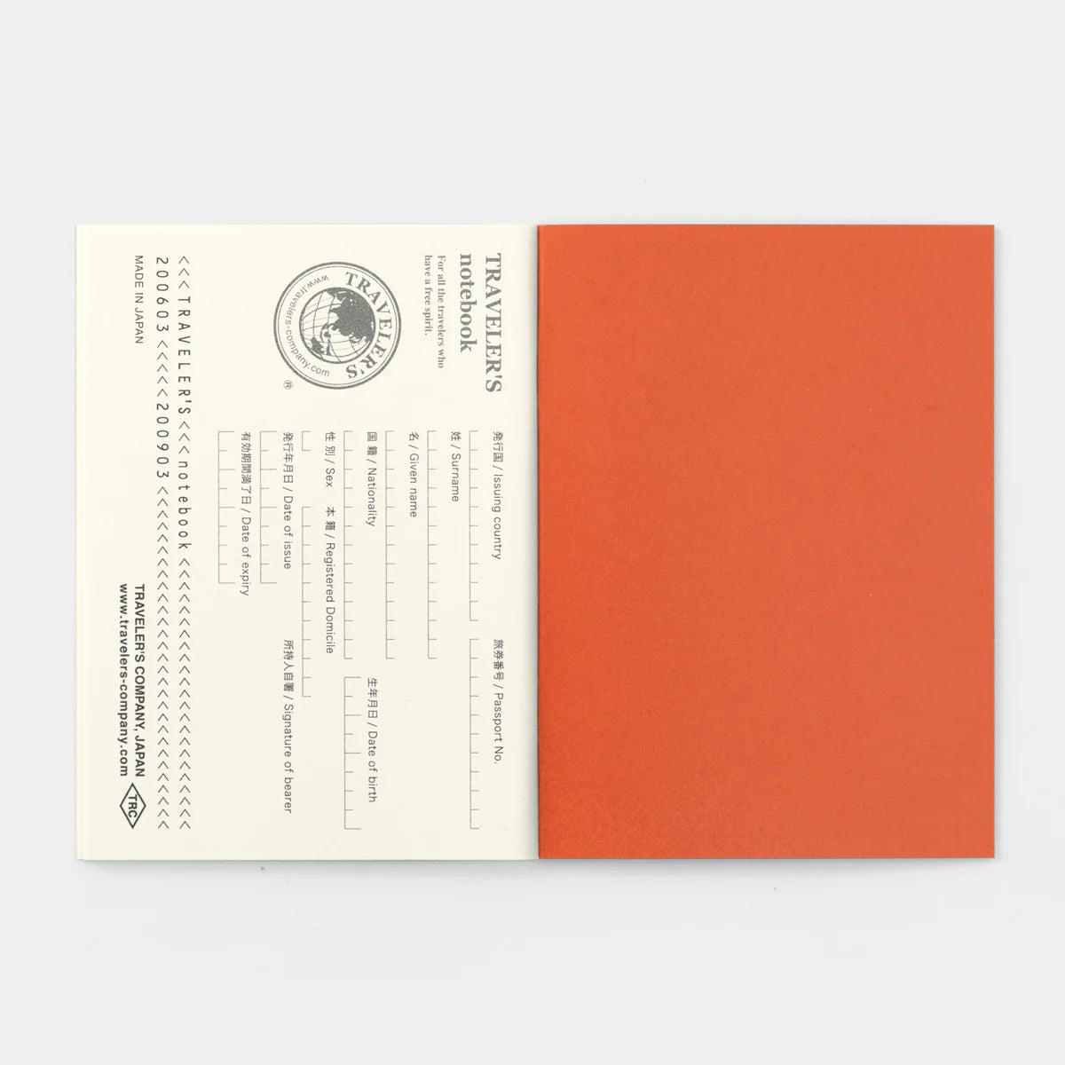 Traveler's Factory Narita Airport Edition Notebook Passport Size Refill
