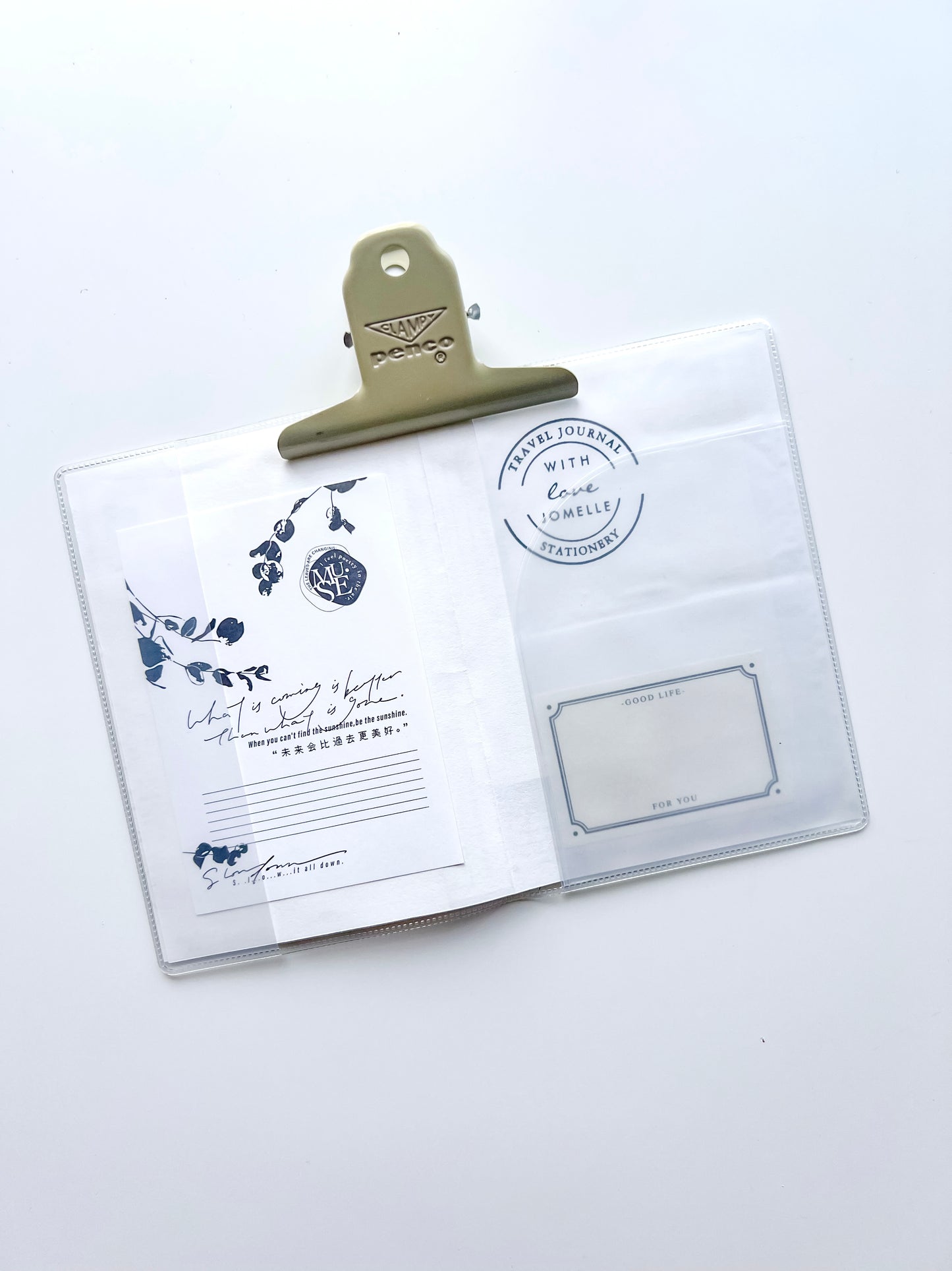 Decorated Passport with clear protector case