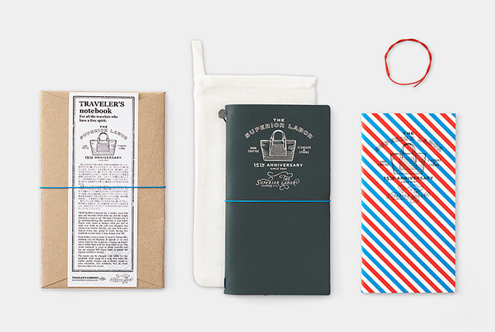 The Superior Labor 15th Anniversary Collaboration with TRAVELER'S COMPANY BLUE LEATHER