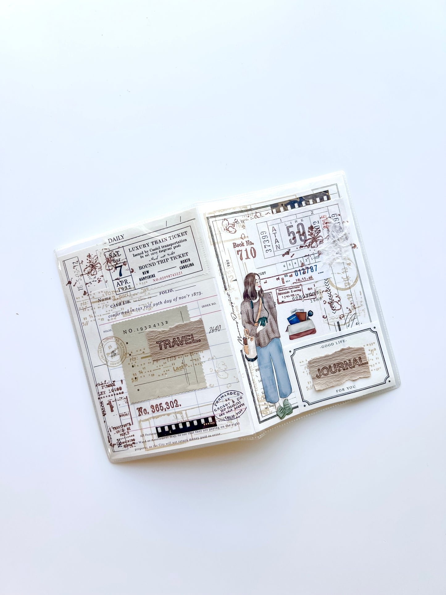 Decorated Passport with clear protector case