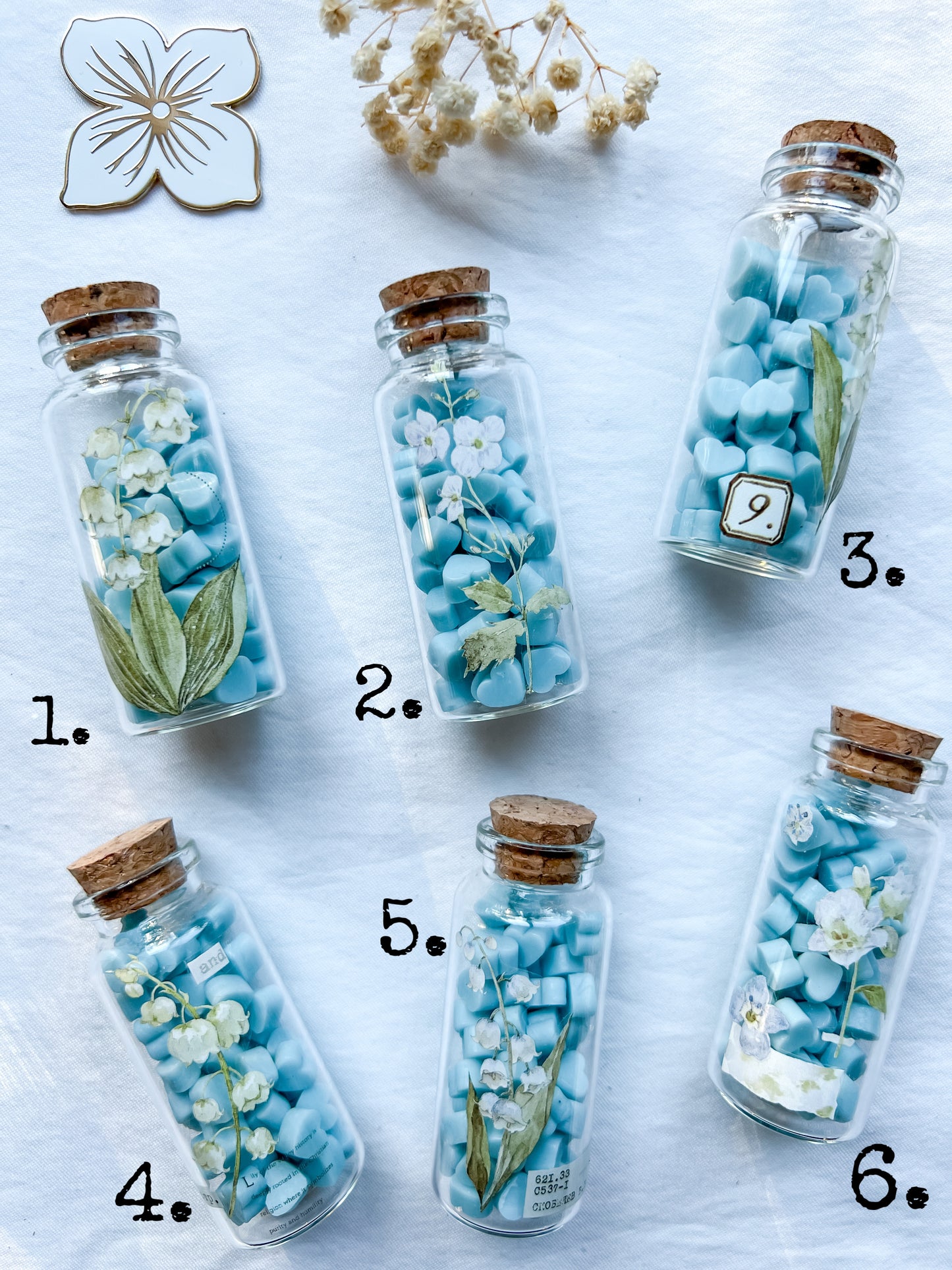 Blue Wax Beads in a bottle