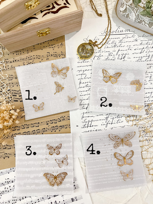 Butterflies Vellum with Gold Foil