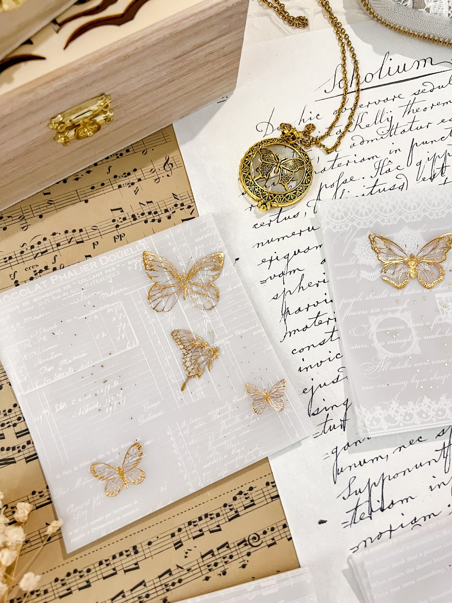 Butterflies Vellum with Gold Foil