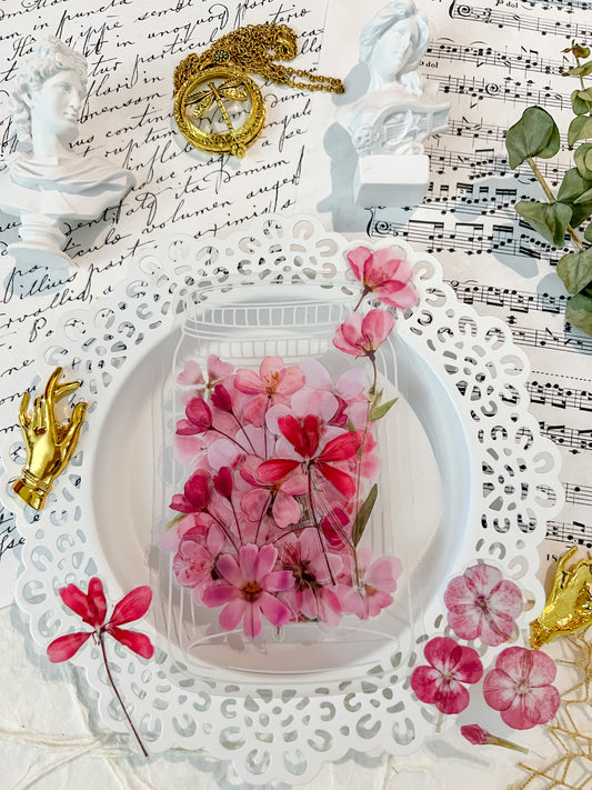 Pink Flowers In A Bottle Stickers