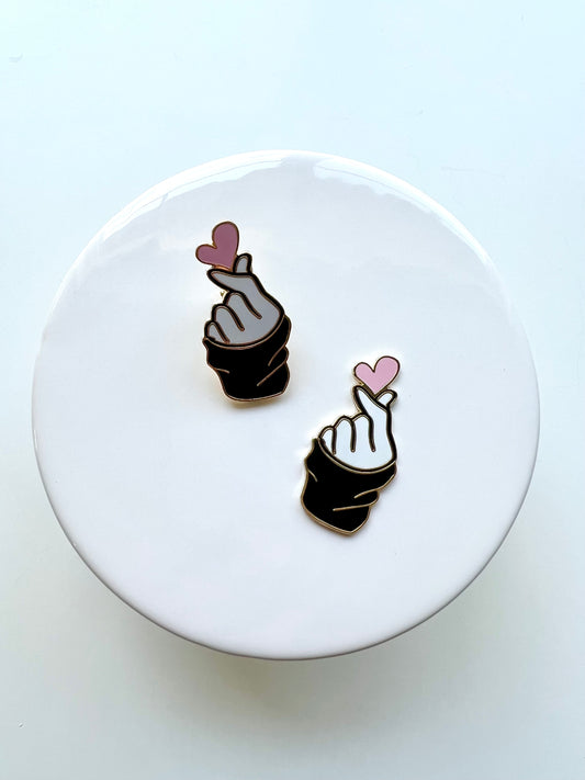 Finger Pink Heart & Black Sleeve CLIP