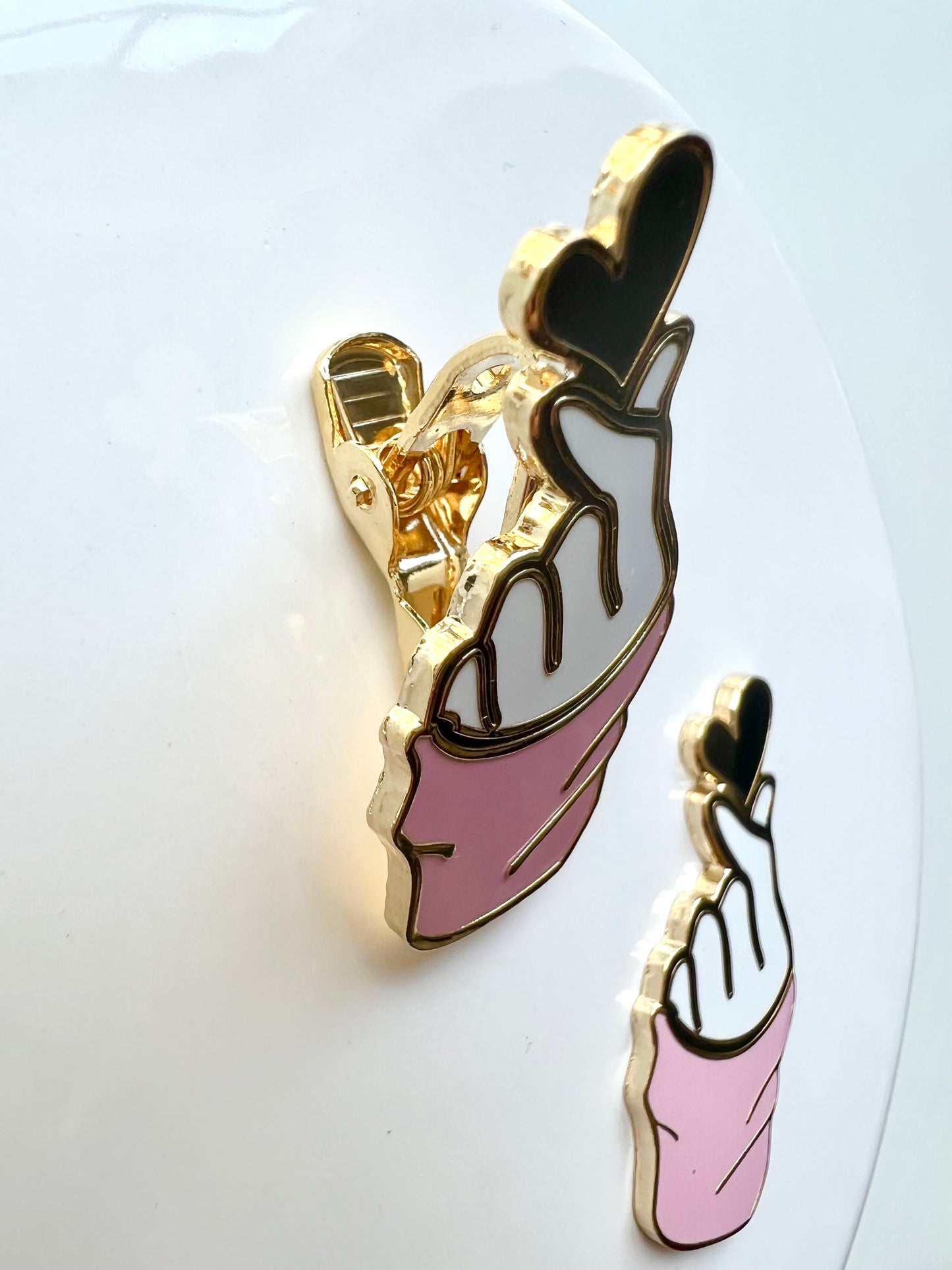 Finger Black Heart & Pink Sleeve CLIP