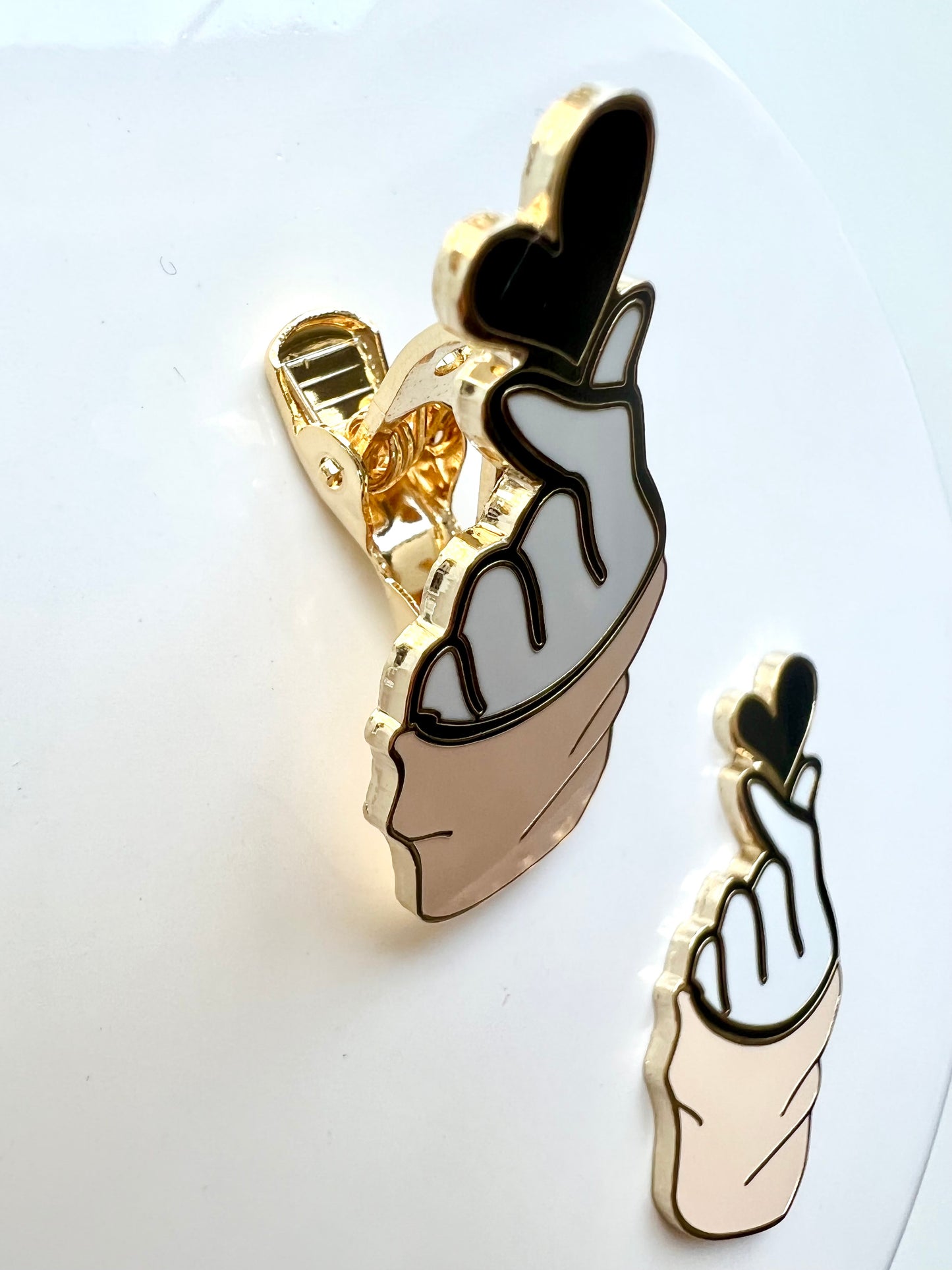 Finger Black Heart & Nude Sleeve CLIP