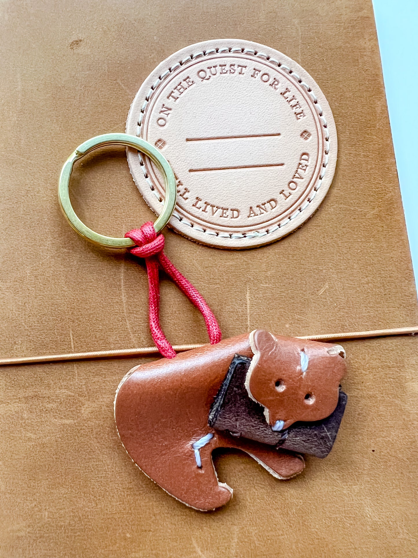 benlly's & job Kuma Note Keychain Brown